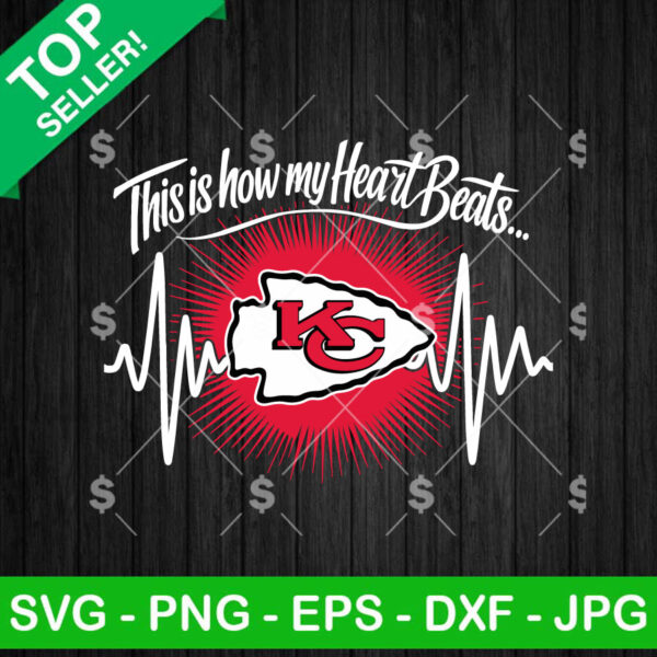 Kansas City Chiefs Heartbeat SVG