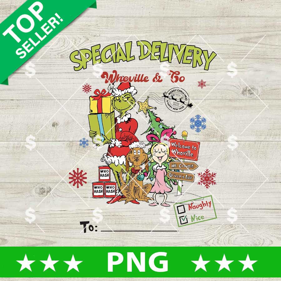 Grinch Whoville Special Delivery PNG
