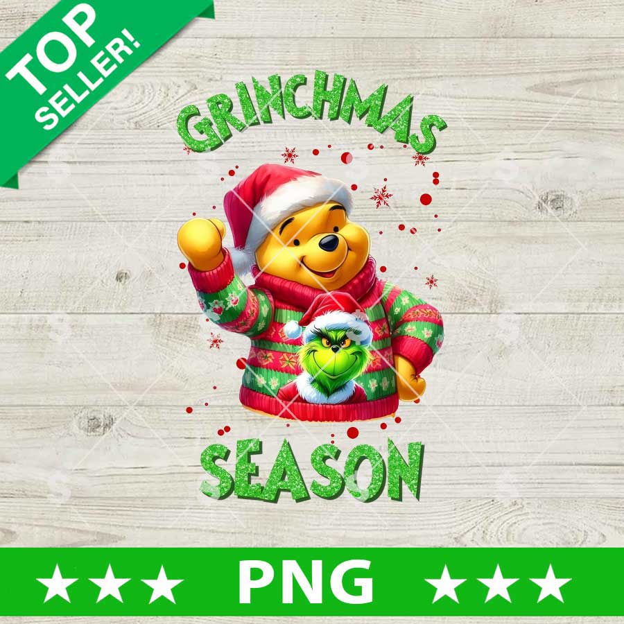 Grinchmas Season Pooh Bear PNG