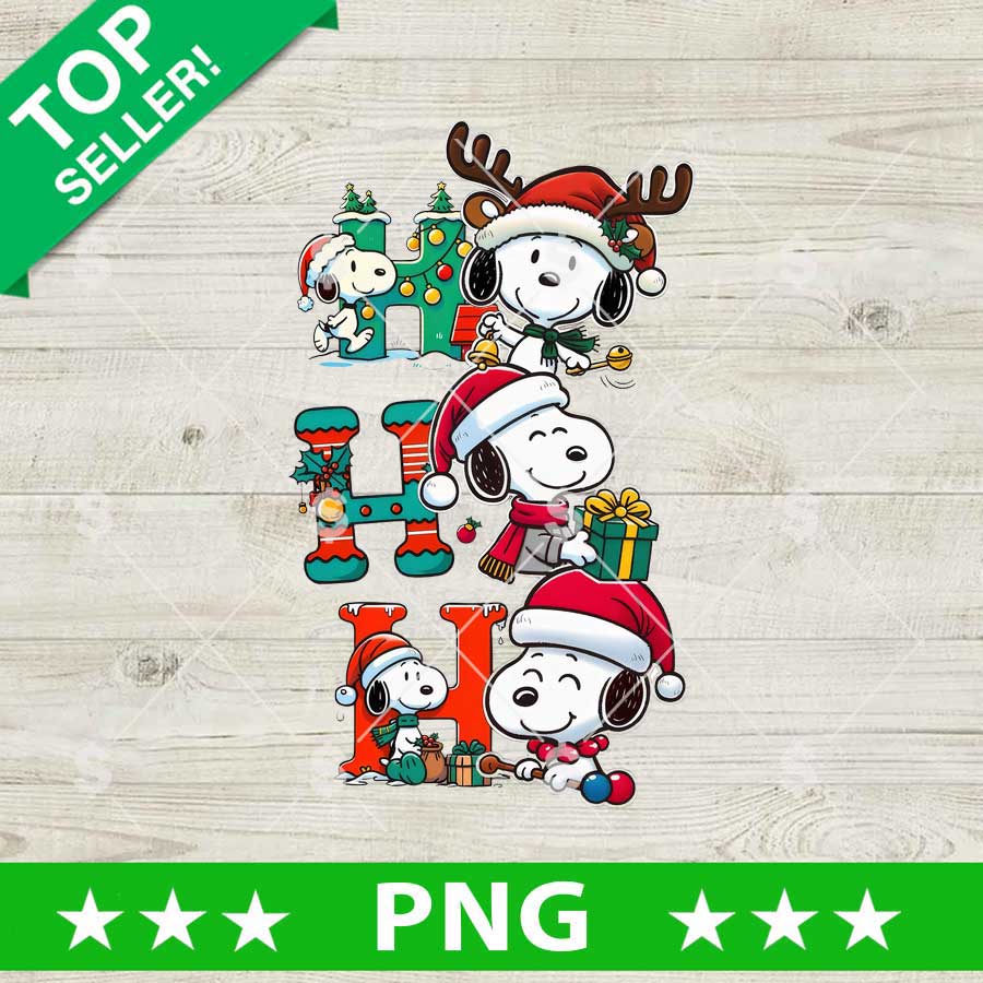 Ho Ho Ho Snoopy Christmas PNG