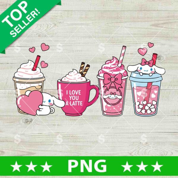 I Love You A Latte Cinnamoroll PNG