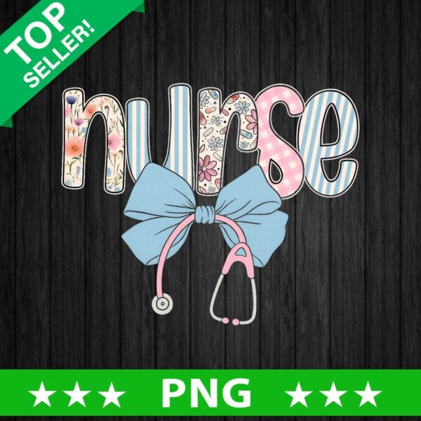 Nurse Floral PNG, Nurse PNG Sublimation, Nurse Coquette Bow PNG