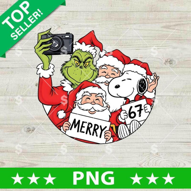 Merry 67 Christmas Grinch Snoopy PNG, Christmas Santa Claus PNG, Six Seven Christmas PNG Sublimation