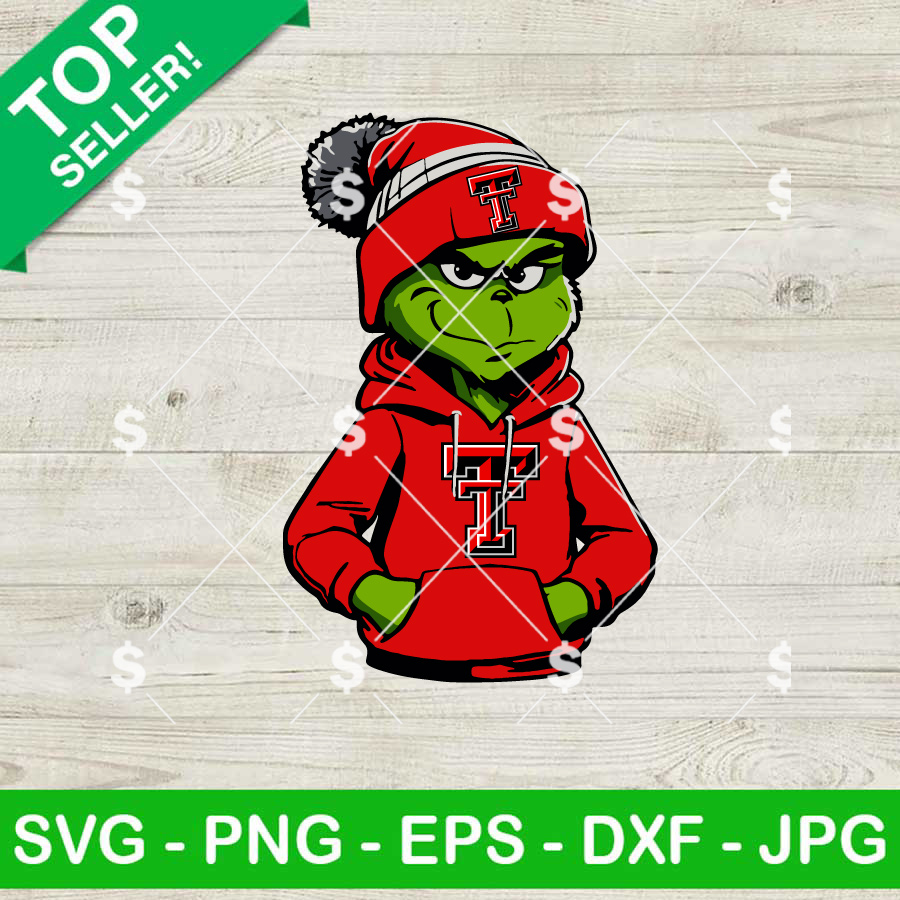 Grinch Texas Tech Red Raiders SVG, Grinch Wearing Hoodie SVG, Texas ...