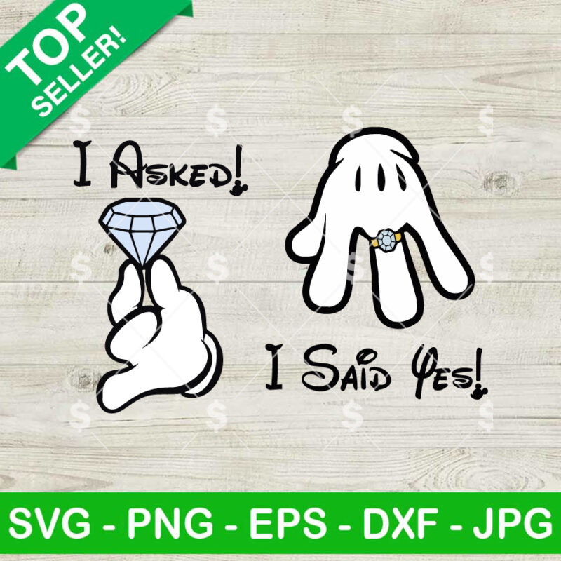 Mickey Hand I Said Yes Married SVG