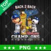 Back To Back Dodgers World Series Champions PNG