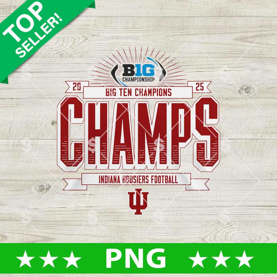 Indiana Hoosiers Football 2025 Big 10 Champions PNG