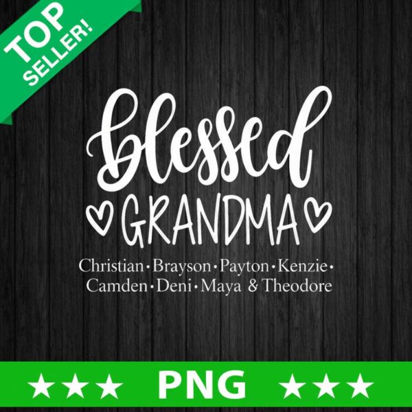 Blessed Grandma Custom Name PNG
