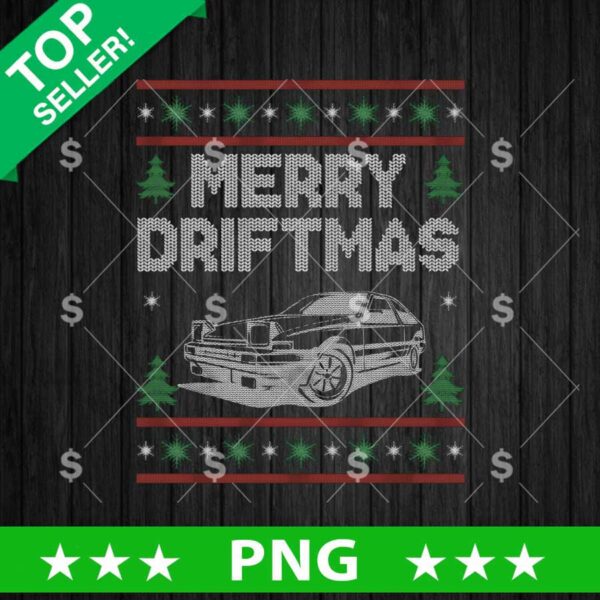 Merry Driftmas Ugly Sweater PNG