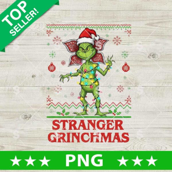 Stranger Grinchmas Grinch PNG, Stranger Things Grinch PNG, Stranger Things Ugly Sweater PNG Sublimation