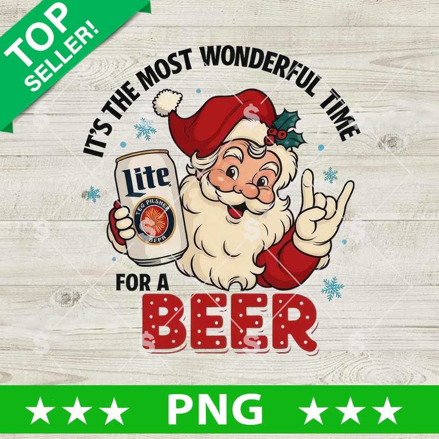 Santa Claus Drink Miller Lite Beer PNG