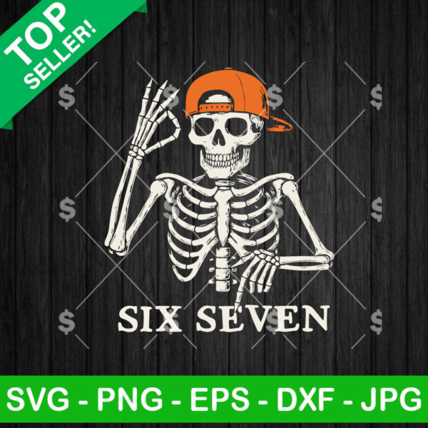 Six Seven Skeleton Halloween SVG