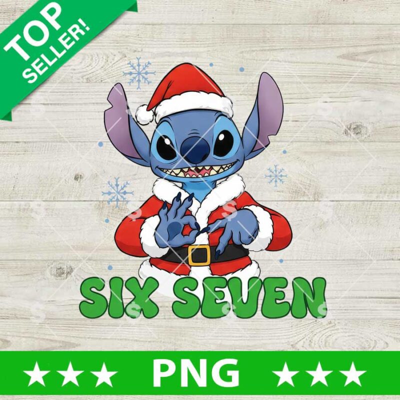 Stitch Disney Six Seven Christmas PNG