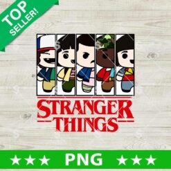 Stranger Things Chibi Characters PNG
