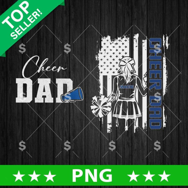 Cheer Dad American Flag PNG