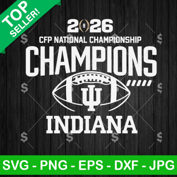Indiana Hoosiers 2026 NCAA CFP Champions SVG