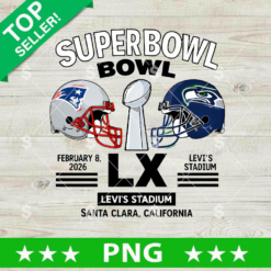 Seattle Seahawks vs New England Patriots Super Bowl 2026 PNG