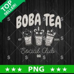 Boba Tea Social Club PNG, Drink Tea PNG, Boba Tea PNG Sublimation