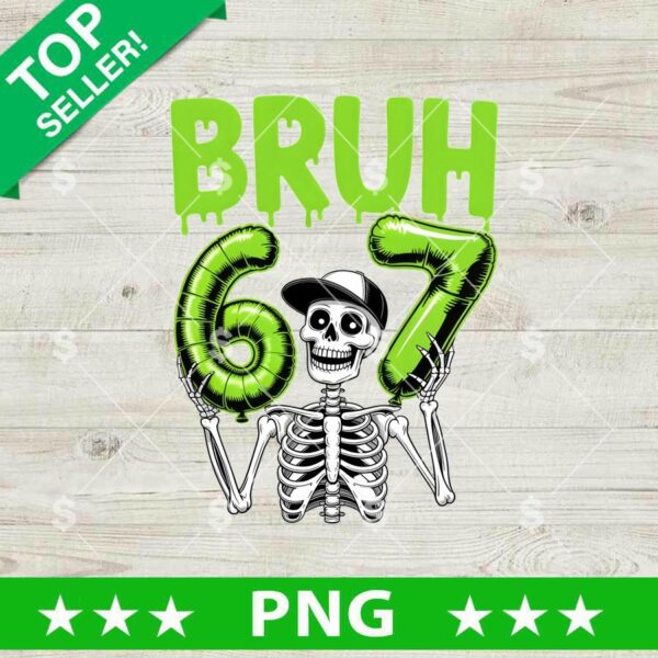 Bruh Six Seven Skeleton PNG