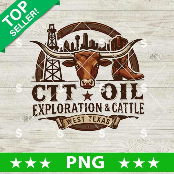 CTT Oil Exploration Cattle PNG, Cattle Logo PNG, Country PNG Sublimation