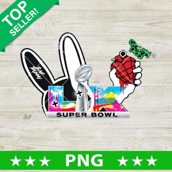 Bad Bunny And Greenday Super Bowl PNG