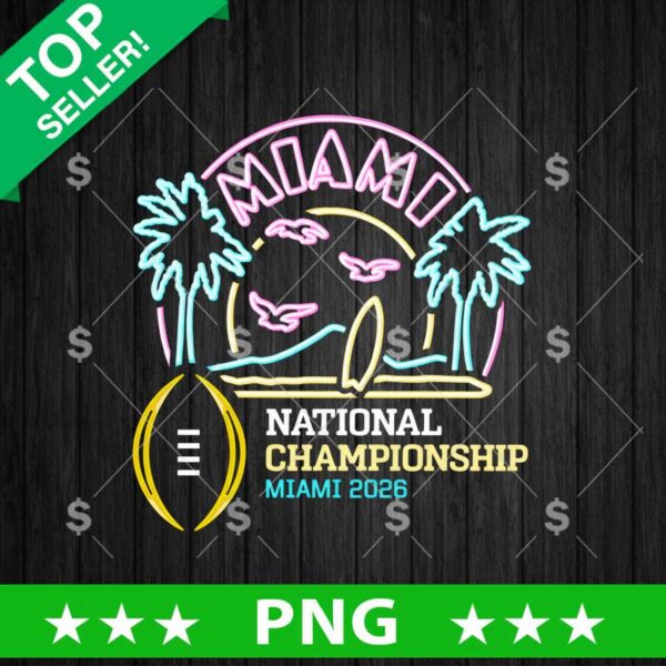 Miami National Championship Neon PNG