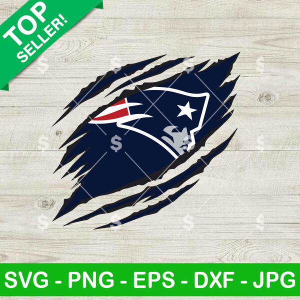 Ripped New England Patriots Logo SVG