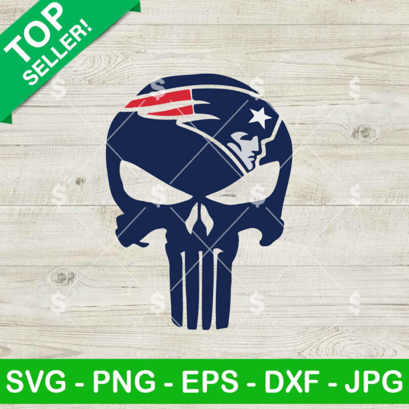 Patriots Punisher skull SVG, New England Patriots Football SVG, New England Patriots Punisher NFL SVG