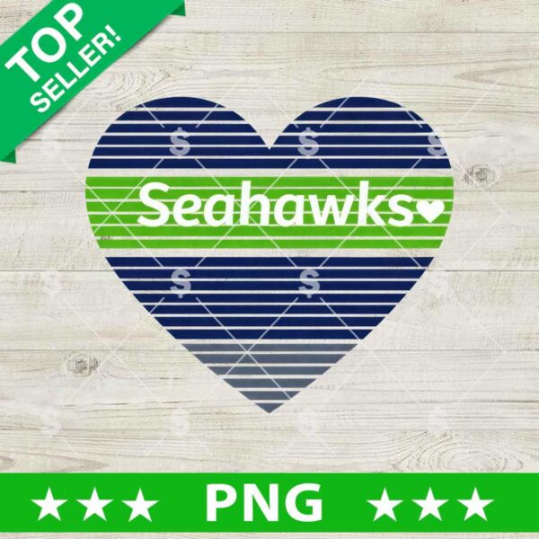 Seahawks Football Heart PNG, Seattle Seahawks Digital Design, Seattle Seahawks NFL PNG Sublimation Files