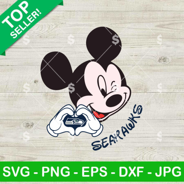 Seahawks Mickey Mouse Love Hand SVG