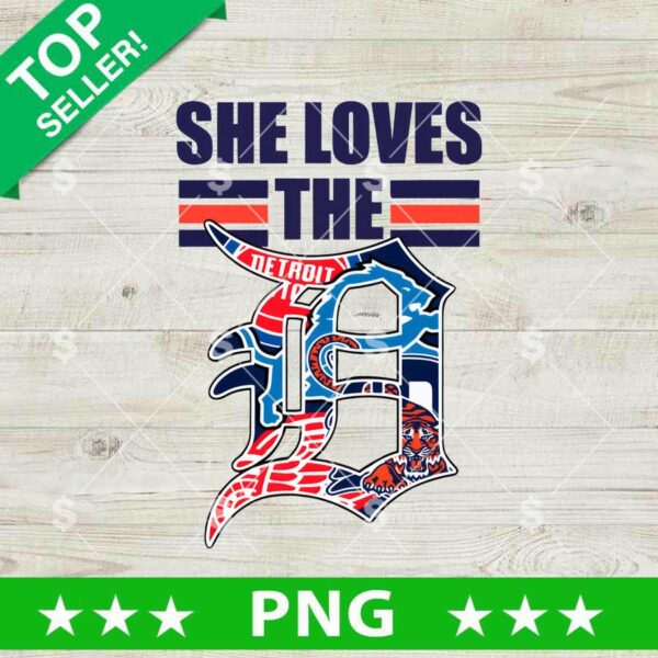 She Loves The D Detroit Lions PNG