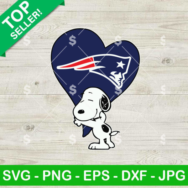 Snoopy New England Patriots SVG, New England Patriots Football SVG, Snoopy Heart Patriots NFL SVG