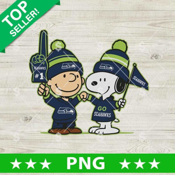 Snoopy And Charlie Brown Seahawks PNG