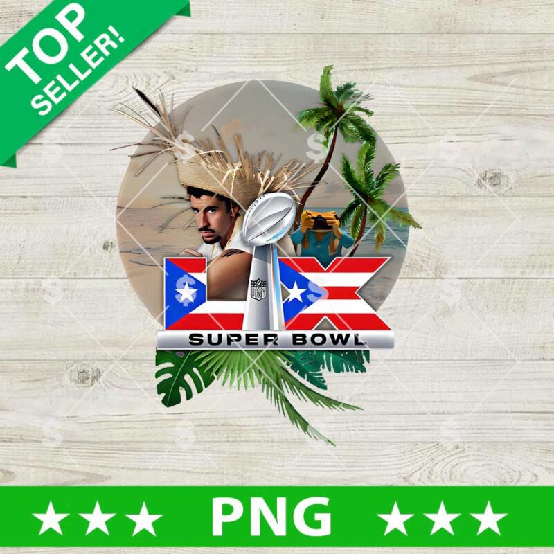 Bad Bunny Super Bowl LX Tropical PNG