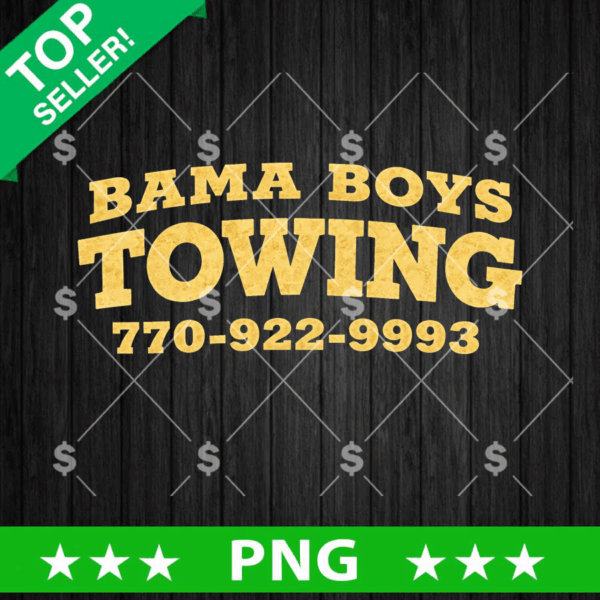 Bama Boys Towing PNG, Custom PNG, PNG Sublimation