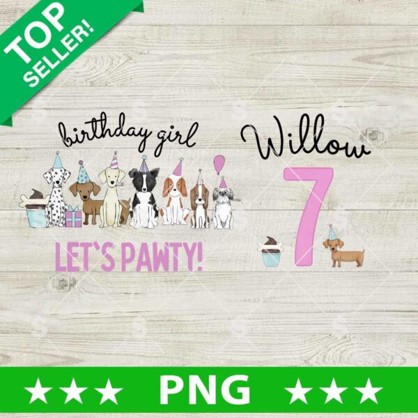 Birthday Girl Let's Pawty Funny Dog PNG