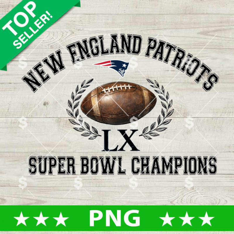 2026 New England Patriots Super Bowl Champions PNG