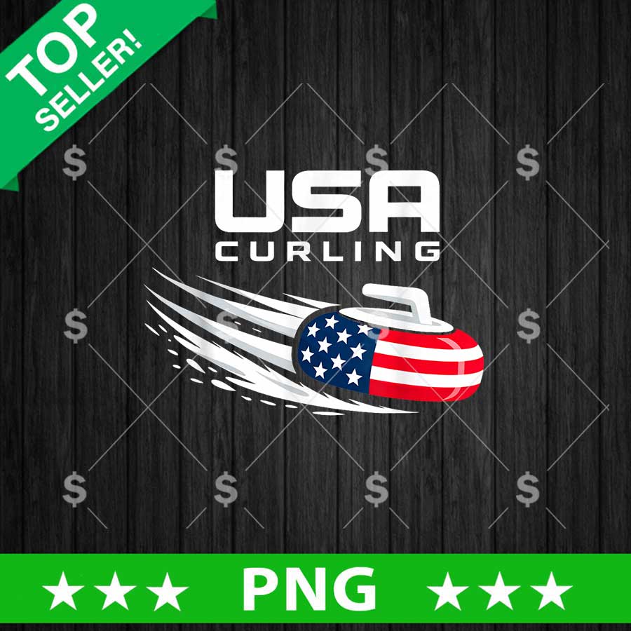 USA Curling American Flag PNG