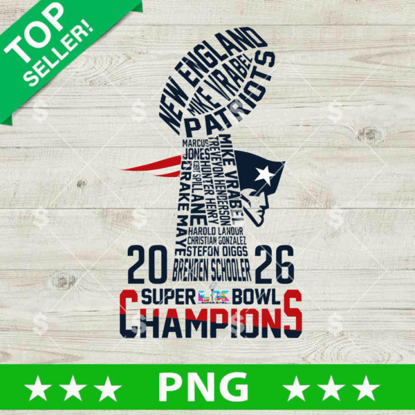 New England Patriots Super Bowl LX Champions PNG
