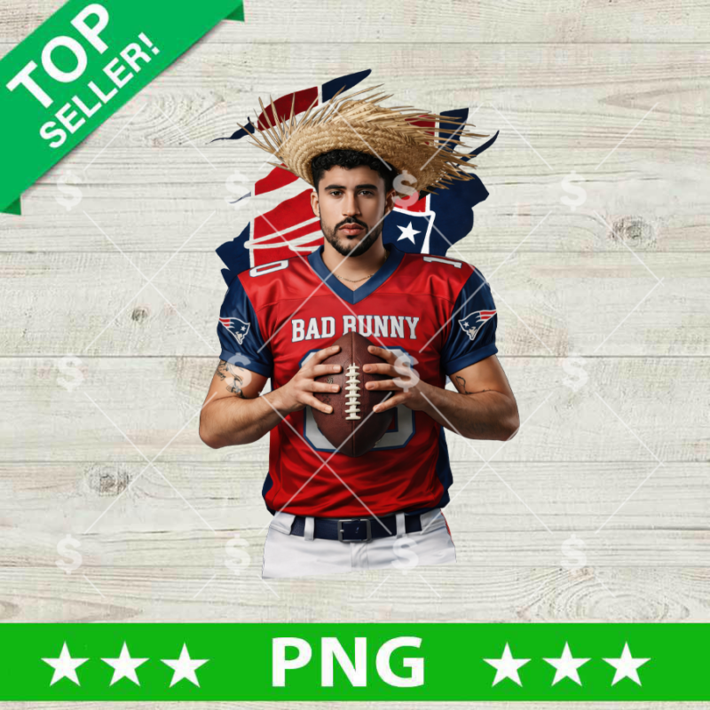 Patriots Bad Bunny Bowl LX PNG, New England Patriots x Bad Bunny PNG Digital Design, Benito Bowl PNG Sublimation Files