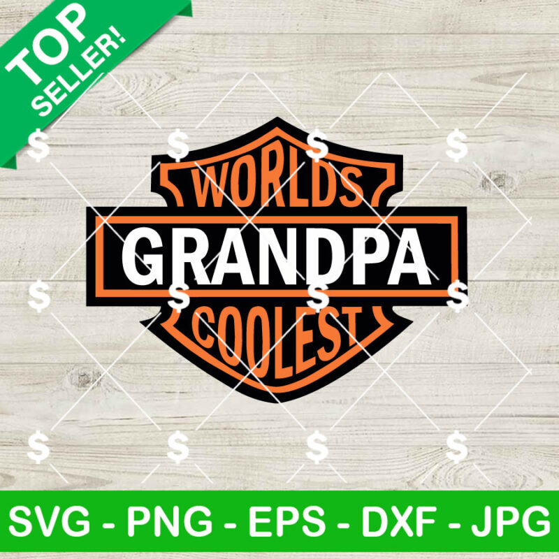 Worlds Grandpa Coolest Logo SVG
