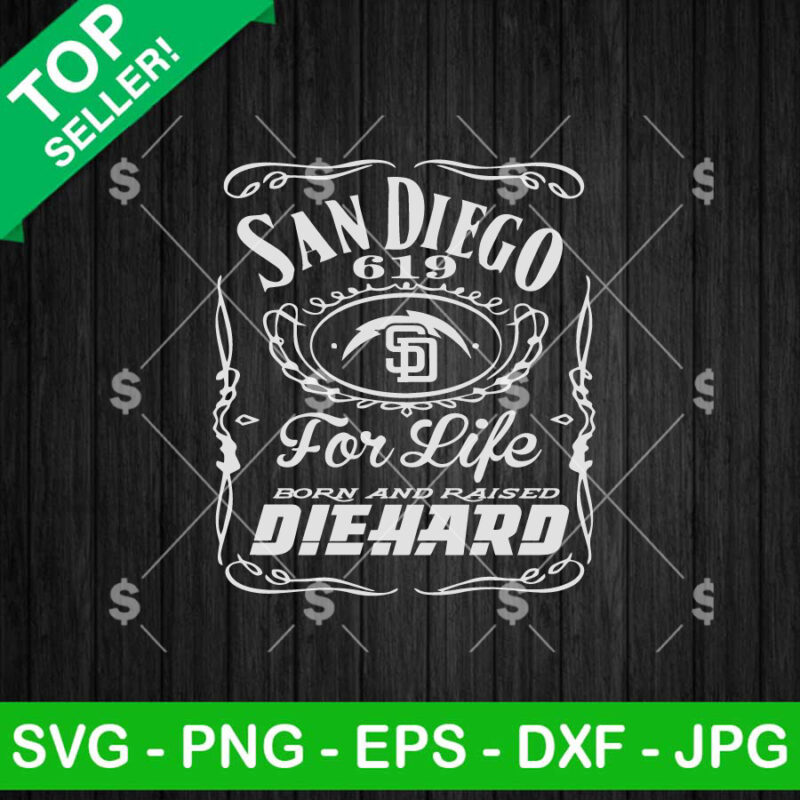 San Diego Padres Die Hard 619 SVG, San Diego Padres SVG, San Diego Padres For Life SVG PNG