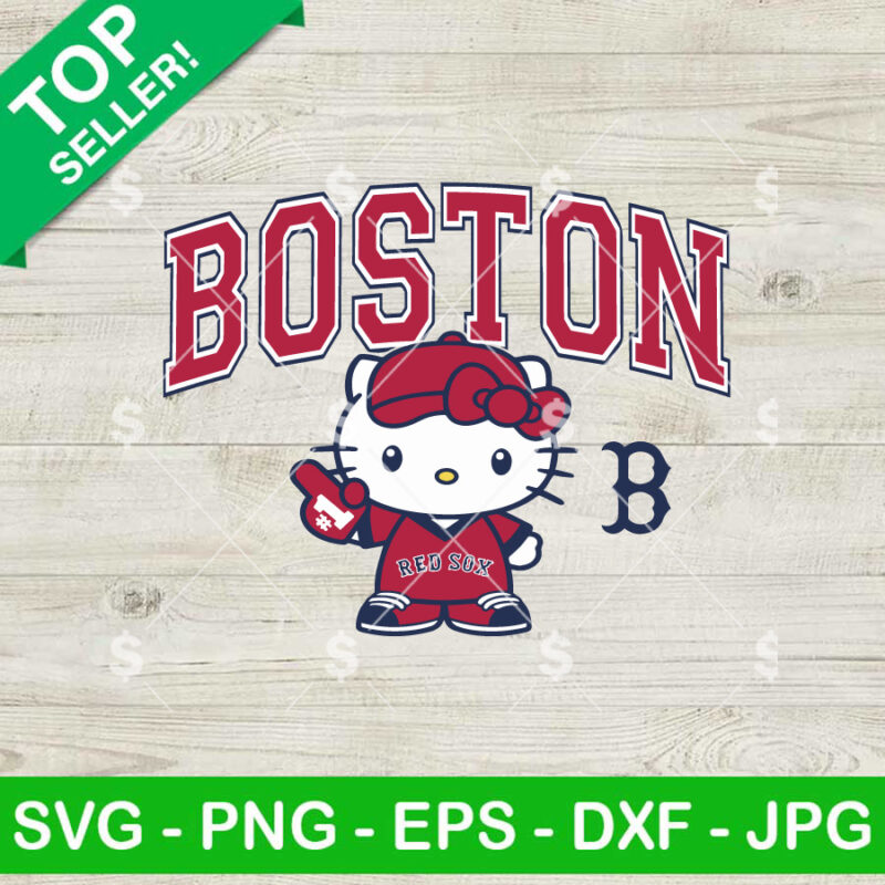 Boston REd Sox Hello Kitty SVG
