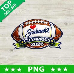 Seahawks Football Champions 2026 PNG