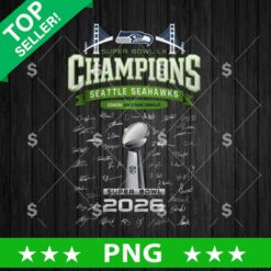 Seattle Seahawks Super Bowl LX Champions Signature PNG
