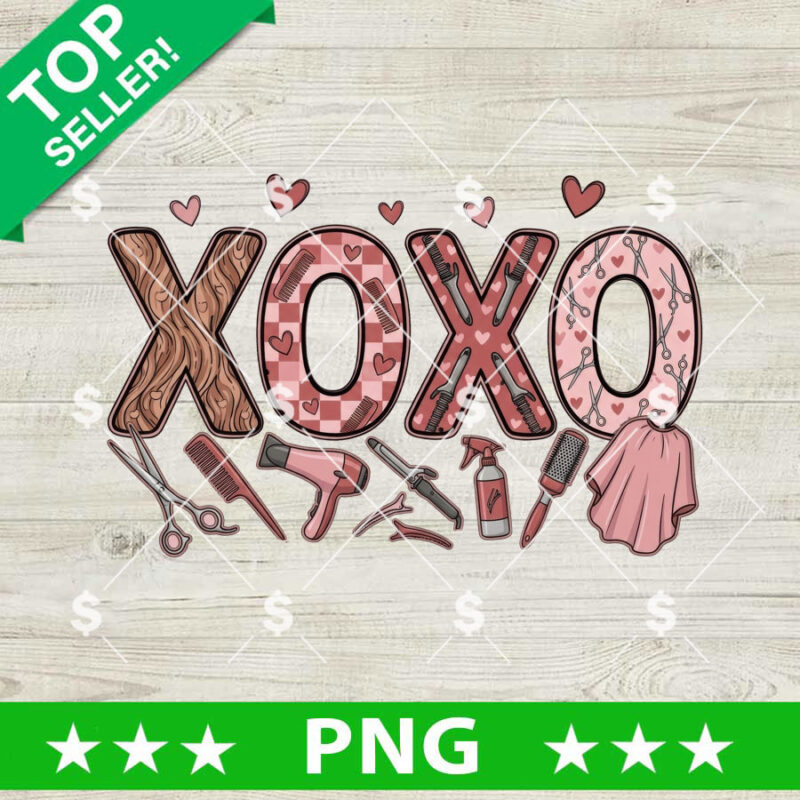 Xoxo Hair Stylist Valentine PNG