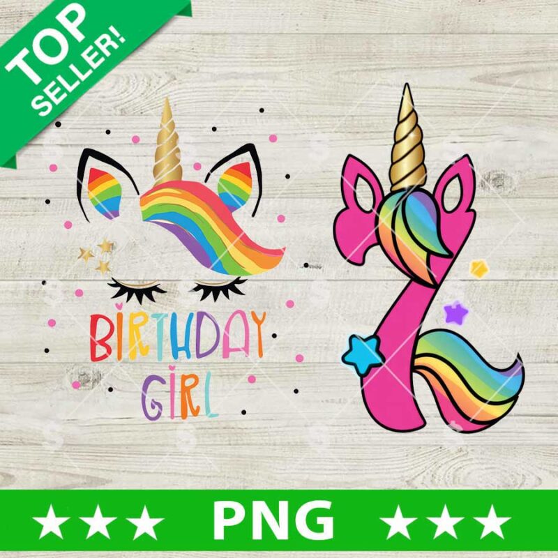 Birthday Girl Unicorn PNG