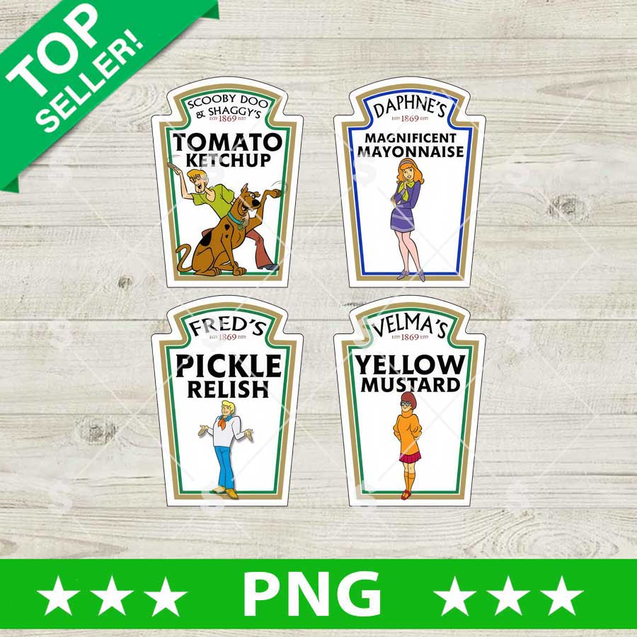 Scooby Doo Condiment Labels Bundle PNG