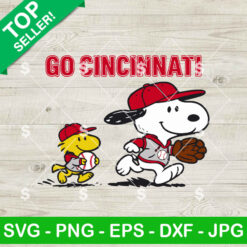 Go Cincinnati Baseball Snoopy SVG