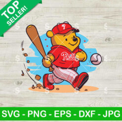 Pooh Bear Philadelphia Phillies Baseball SVG